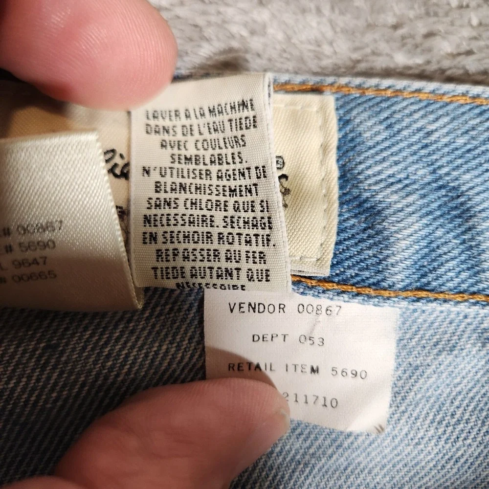 Vintage Eddie Bauer Jeans Men's 37X31 (Tag‎ 38X30) Tapered Leg Blue Denim Pants